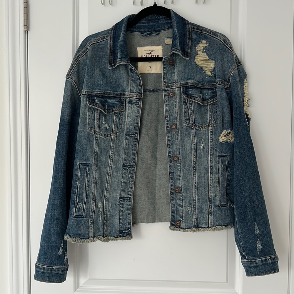 Hollister Ripped Jean Jacket (Small)
